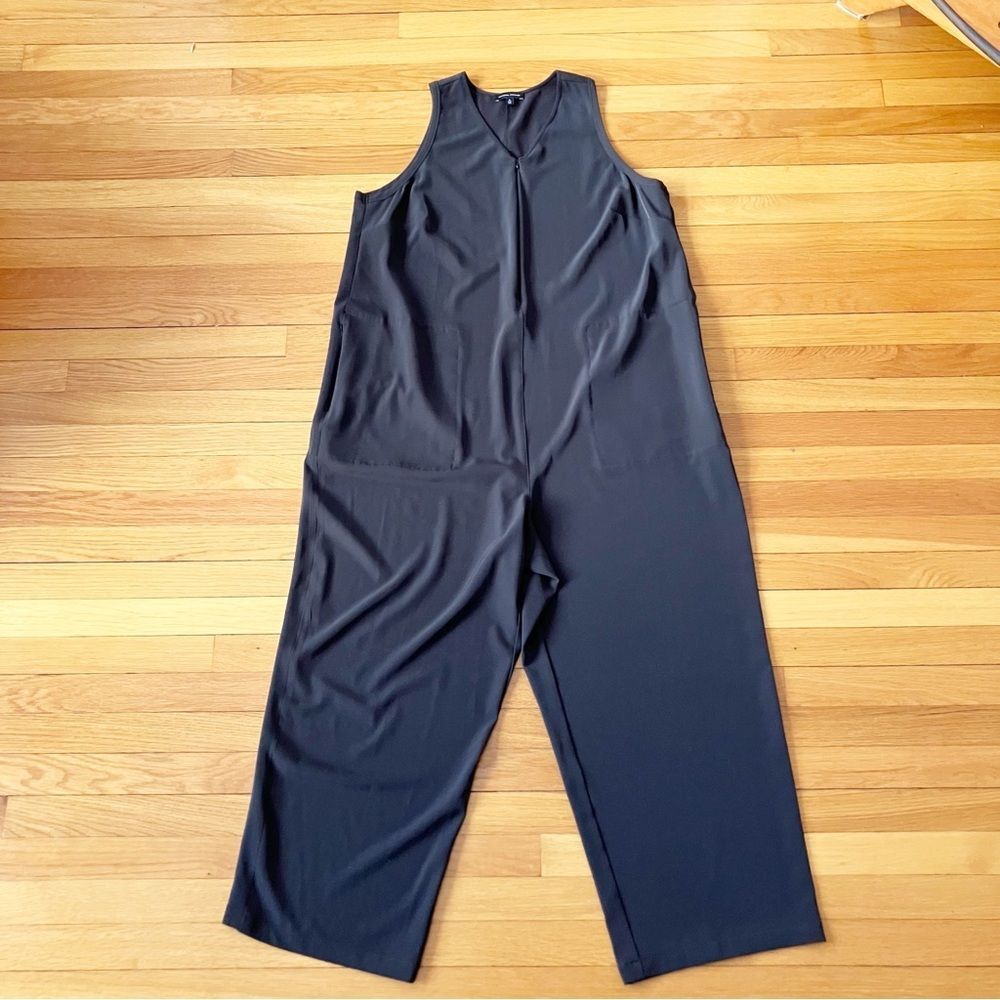 Universal Standard Black Loose Minimalist Wide Leg Jumpsuit One Piece 14 16